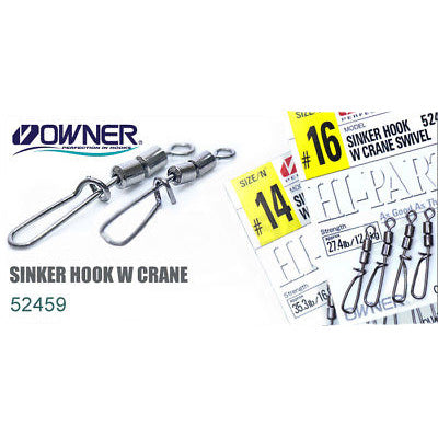 Owner Sinker Hook W Crane Swivel